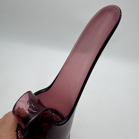 Le Smith Amethyst Glass Taper Candle Holder Mid century Modern MCM - Picture 5 of 12